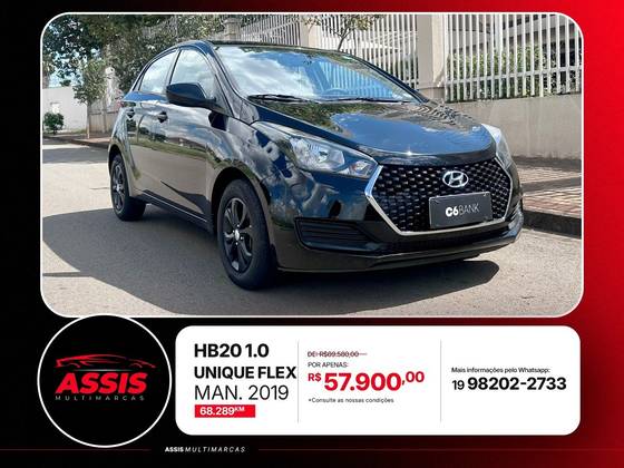 HYUNDAI HB20 1.0 UNIQUE 12V FLEX 4P MANUAL HYUNDAI HB20 1.0 UNIQUE 12V FLEX 4P MANUAL